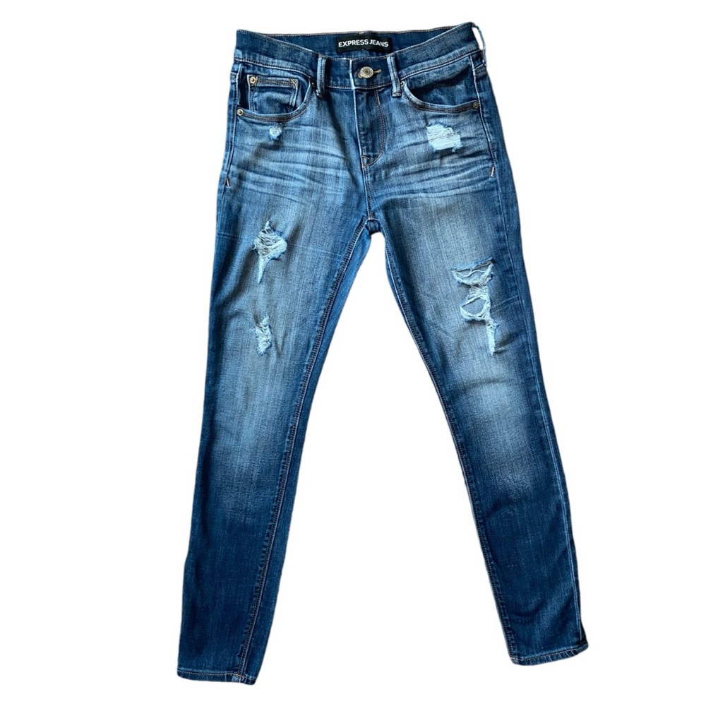 Express Jeans Mid Rise Jean Leggings Size 0 Short